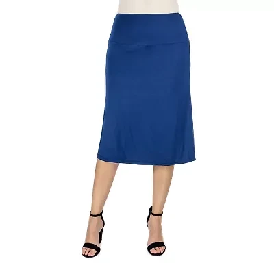 24seven Comfort Apparel Womens Mid Rise A-Line Skirt