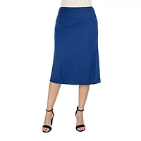 24seven Comfort Apparel Womens Mid Rise A-Line Skirt