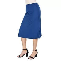 24seven Comfort Apparel Womens Mid Rise A-Line Skirt