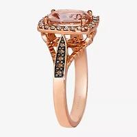 Le Vian® Grand Sample Sale™ Ring featuring 1 1/2 CT. Peach Morganite™ 1/10 CT. Chocolate Diamonds® 1/4 CT. Nude Diamonds™ set in 14K Strawberry Gold®