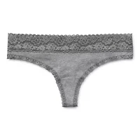 Arizona Body Cotton with Lace Thong