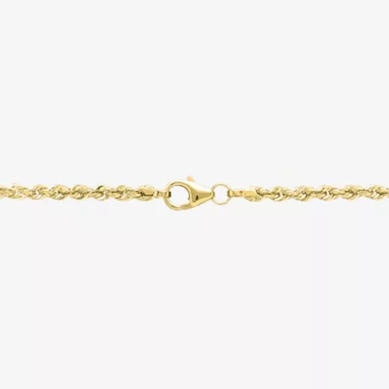 14K Yellow Gold 2.5mm Rope Chain Bracelet