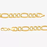 Mens 10K Gold 9 Inch Hollow Figaro Chain Bracelet