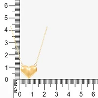 14K Yellow Gold Polished Puffed Heart Necklace