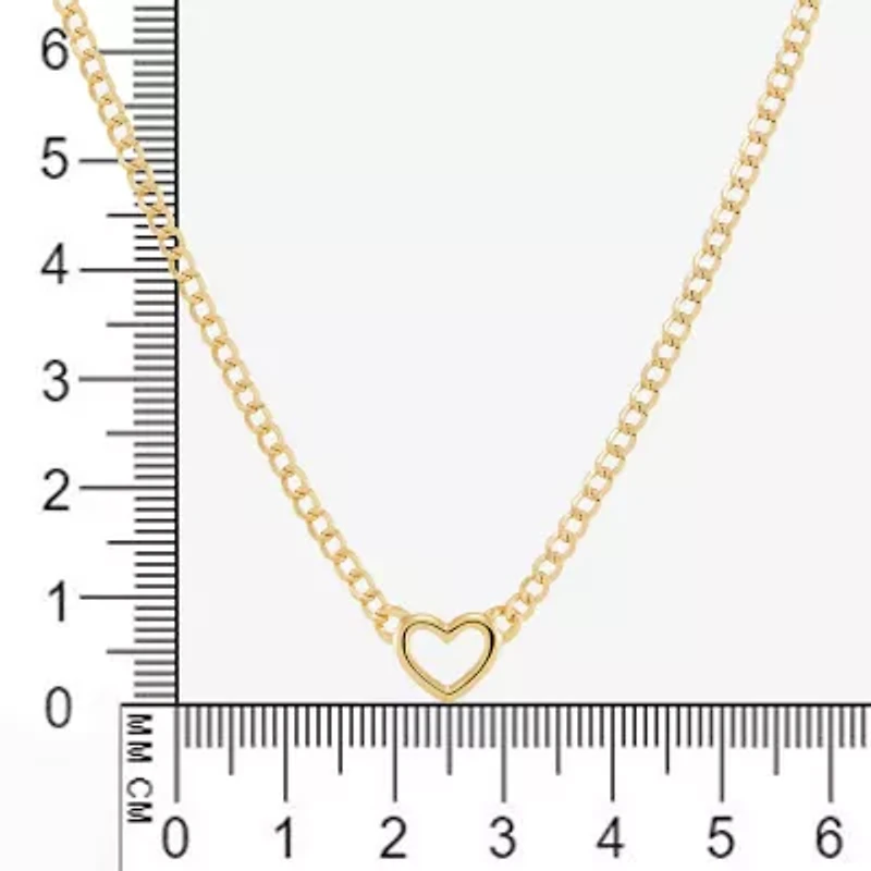 Gold Addiction Womens 14K Gold Heart 18 Inch Pendant Necklace