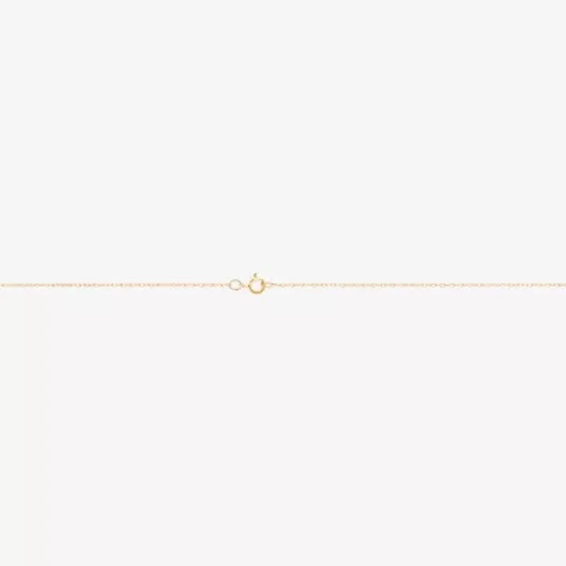 Womens 10K Gold Moon Pendant Necklace