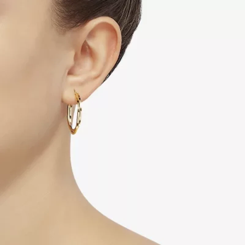 Womens 14K Gold 27.5mm Hoop Earrings