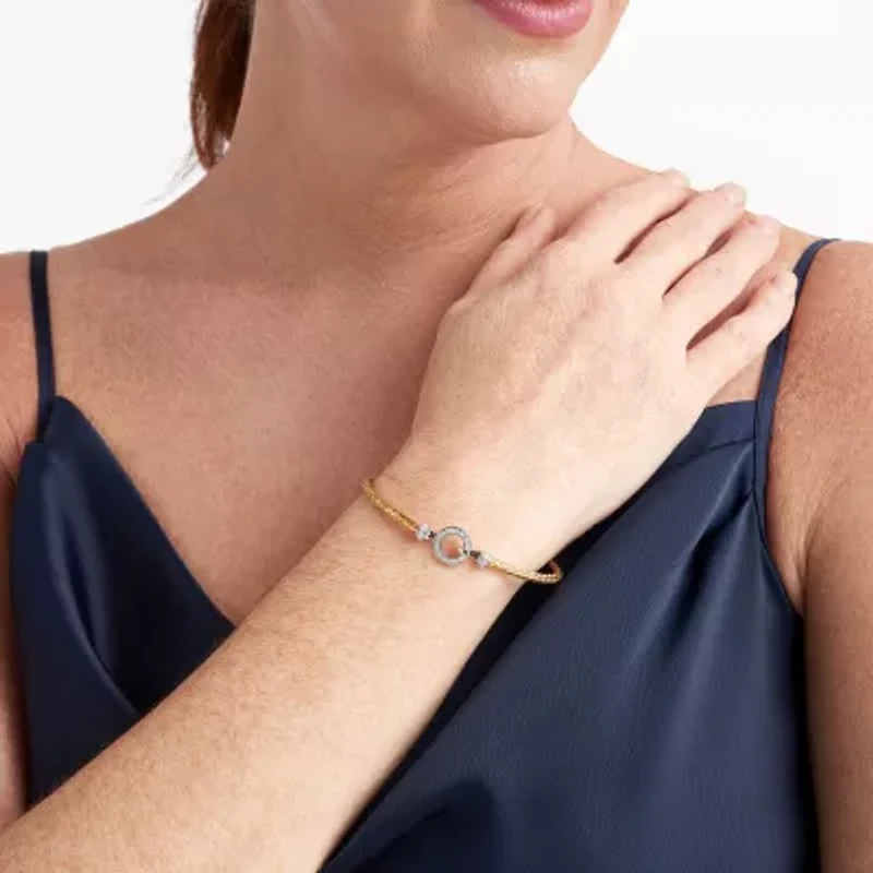 Paris 1901 By Charles Garnier Womens Cubic Zirconia 18K Gold Over Silver Bangle Bracelet