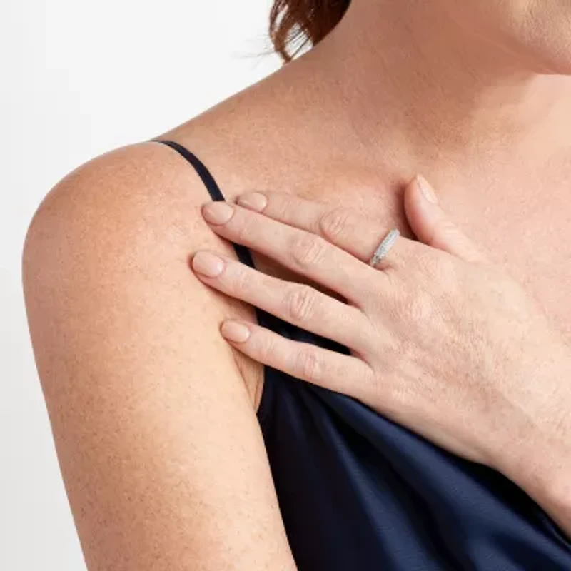 Paris 1901 By Charles Garnier Womens Cubic Zirconia Sterling Silver Band