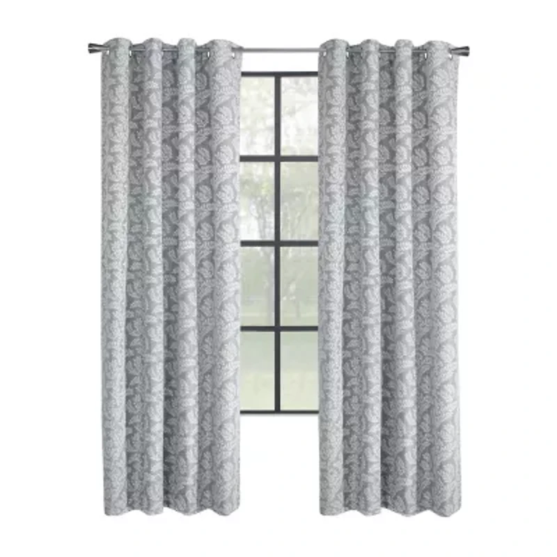 Paraiso Jacquard Grommet Top Energy Saving Blackout Single Curtain Panel