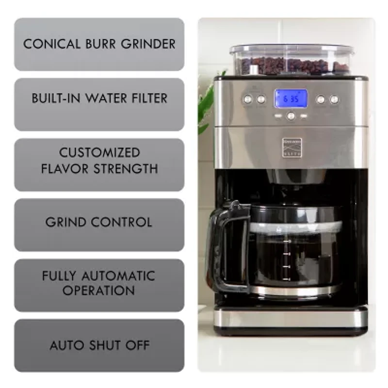 Kenmore Elite Grind and Brew Coffee Maker w/ Burr Grinder 12 Cup