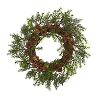 Nearly Natural Cedar Grass Pinecone Wreath