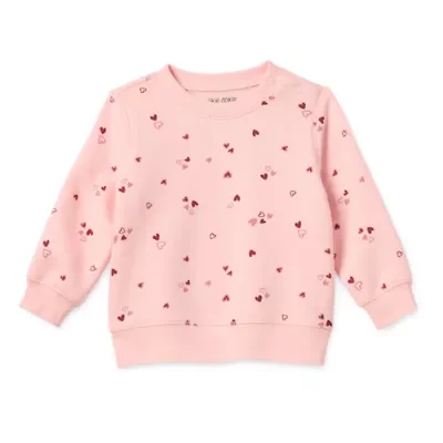 Okie Dokie Baby Girls Crew Neck Fleece Long Sleeve Sweatshirt