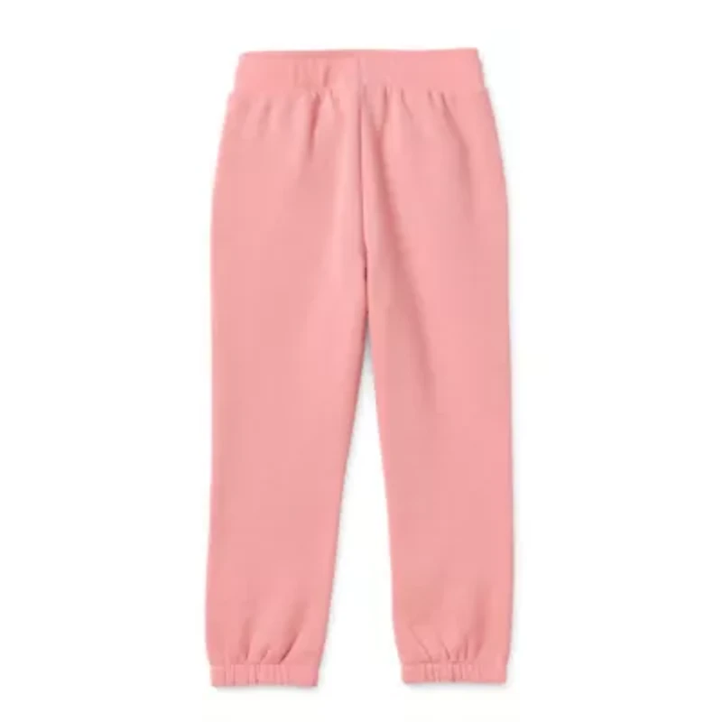 Okie Dokie Toddler Girls Cuffed Regular Fit Fleece Jogger Pant