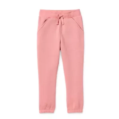 Okie Dokie Toddler Girls Cuffed Regular Fit Fleece Jogger Pant