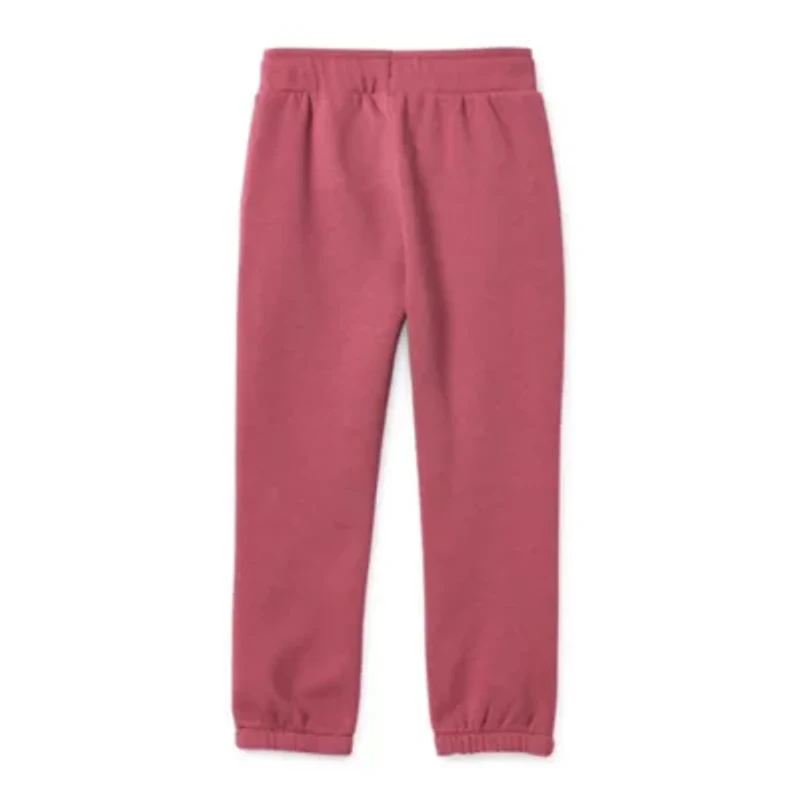 Okie Dokie Toddler Girls Cuffed Regular Fit Fleece Jogger Pant