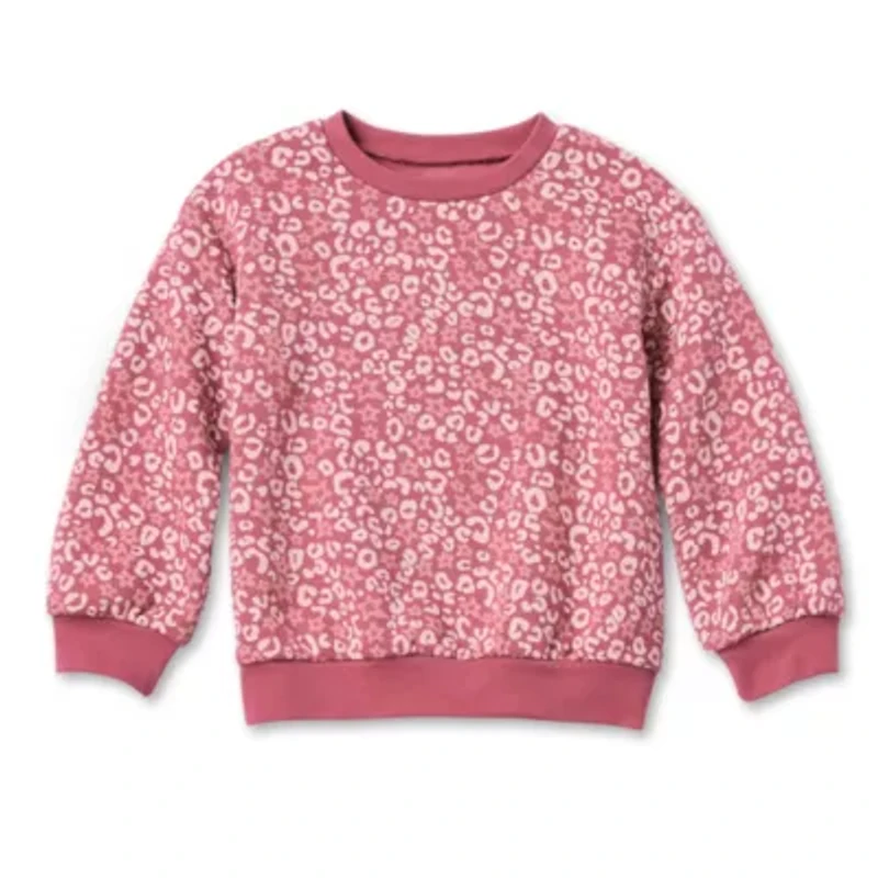 Okie Dokie Girls Round Neck Fleece Long Sleeve Sweatshirt