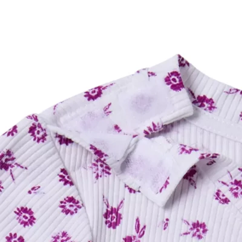 Thereabouts Little & Big Kid Girls Easy-on + Easy-off V Neck Short Sleeve Adaptive T-Shirt