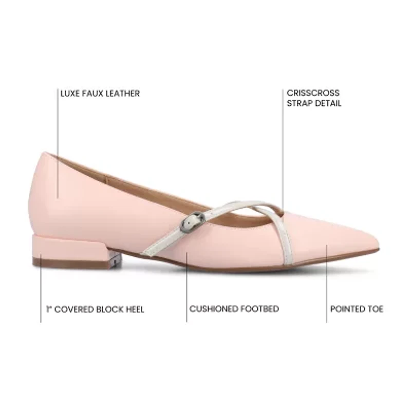 Journee Collection Camby Womens Pointed Closed Toe Ballet Flats