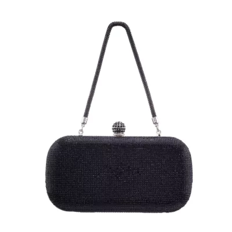 N By Nina Crysal Minaudiere With Crystal Cording Evening Bag