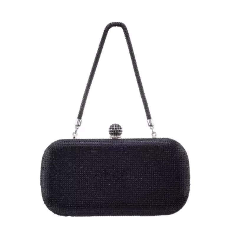 N By Nina Crysal Minaudiere With Crystal Cording Evening Bag