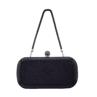N By Nina Crysal Minaudiere With Crystal Cording Evening Bag