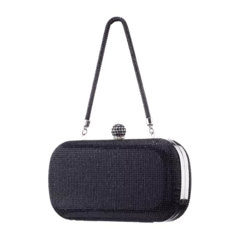 N By Nina Crysal Minaudiere With Crystal Cording Evening Bag