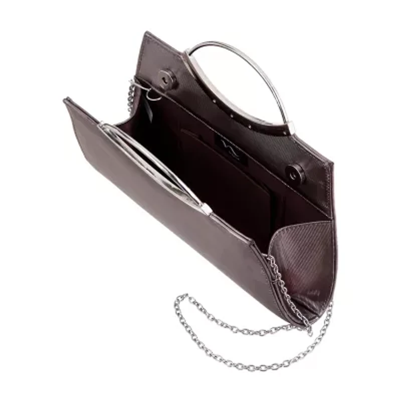 N By Nina Textured Metallic Satchel Evening Bag