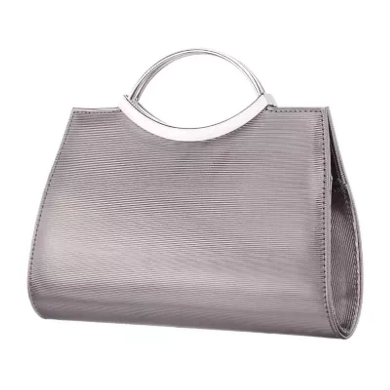 N By Nina Textured Metallic Satchel Evening Bag