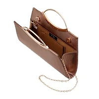 N By Nina Textured Metallic Satchel Evening Bag