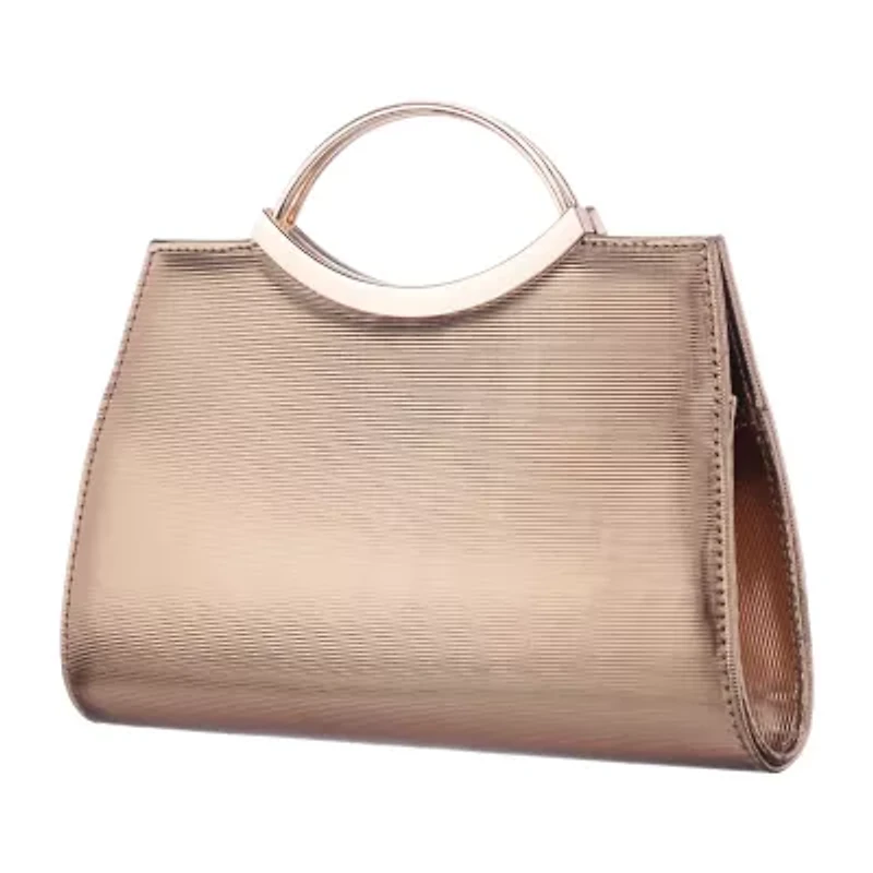 N By Nina Textured Metallic Satchel Evening Bag