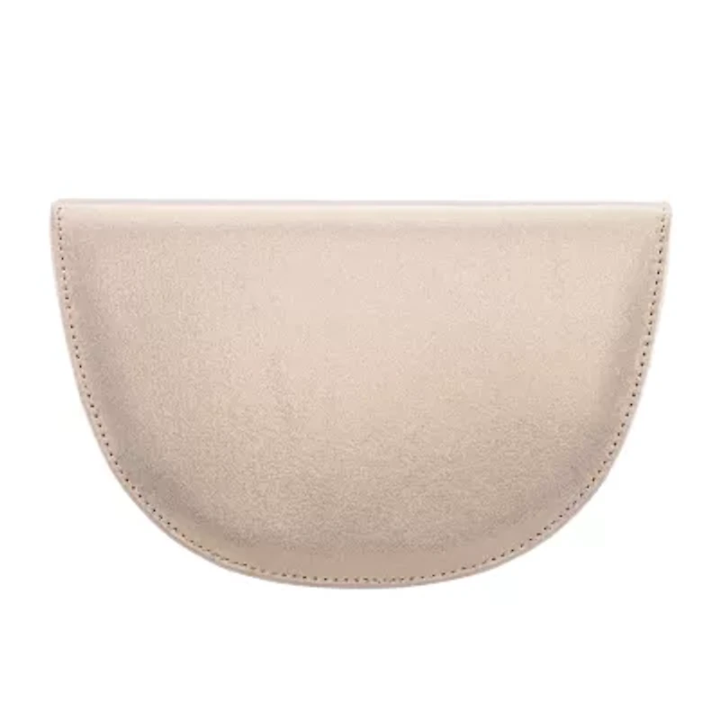 N By Nina Pleated Metallic Half Moon Clutch