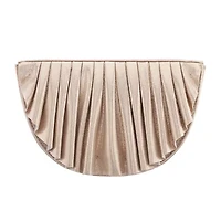 N By Nina Pleated Metallic Half Moon Clutch