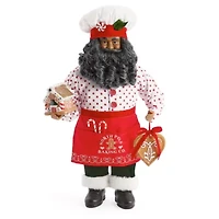 North Pole Trading Co. 18in Baker African American Christmas Santa Figurine