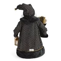 North Pole Trading Co. 18in Black Coat Christmas Santa Figurine