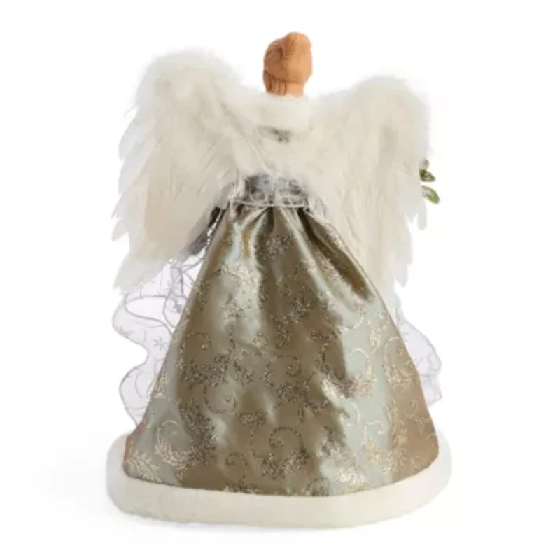 North Pole Trading Co. 16in Sage Green Christmas Angels Figurine