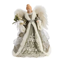 North Pole Trading Co. 16in Sage Green Christmas Angels Figurine