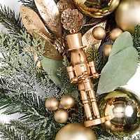 North Pole Trading Co. Gold Nutcracker Wreath