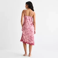 Ambrielle Womens Satin Sleeveless V Neck Chemise