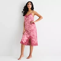 Ambrielle Womens Satin Sleeveless V Neck Chemise