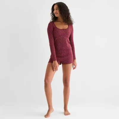 Arizona Body Womens Pointelle Long Sleeve 2-pc. Pajama Sets