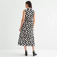 Be by CHETTA B Womens Sleeveless Geometric Maxi Dress