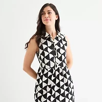 Be by CHETTA B Womens Sleeveless Geometric Maxi Dress