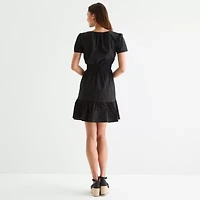 Be by CHETTA B Womens Short Sleeve Fit + Flare Dress