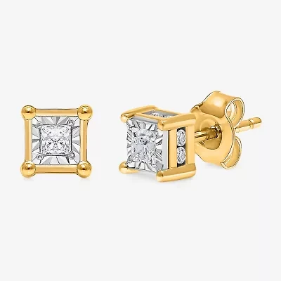 Tru Miracle (I, Si2) 1/2 CT. T.W. Lab Grown White Diamond 10K Gold 4.7mm Stud Earrings