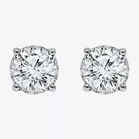 Si2,I 2 CT. T.W. Lab Grown White Diamond Sterling Silver 5.4mm Round Stud Earrings