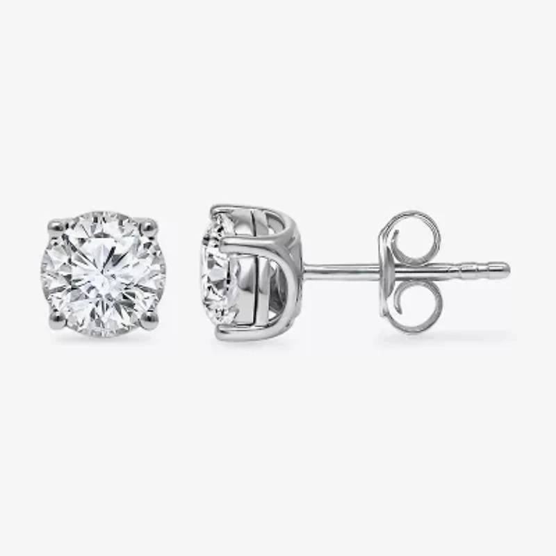 Si2,I 1 1/2 CT. T.W. Lab Grown White Diamond Sterling Silver Round Stud Earrings