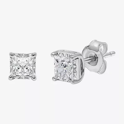 Si2,I 1 CT. T.W. Lab Grown White Diamond Sterling Silver 4.7mm Stud Earrings