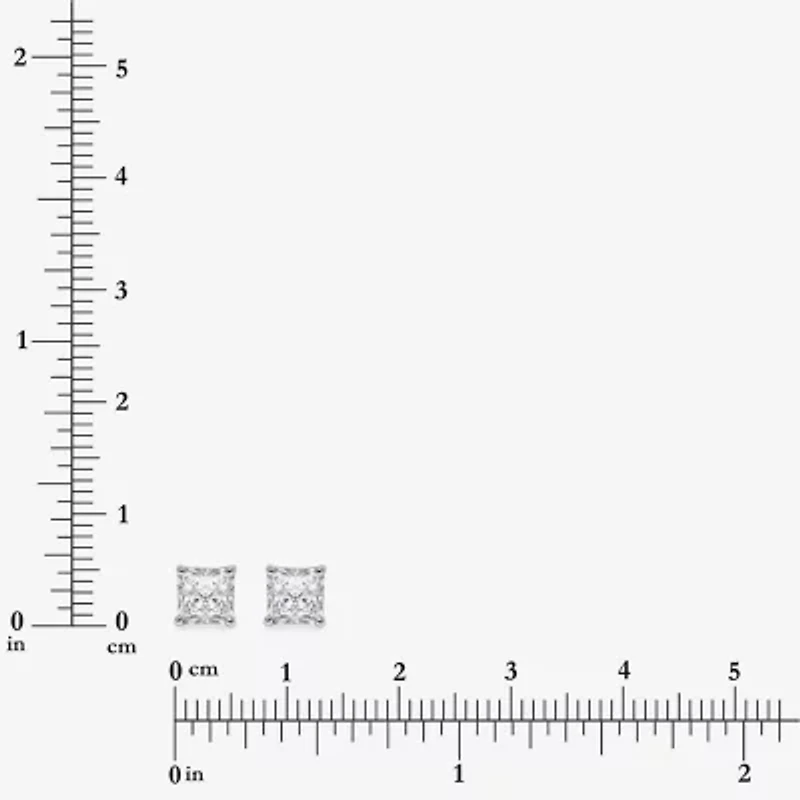 Si2,I 1 CT. T.W. Lab Grown White Diamond Sterling Silver 4.7mm Stud Earrings