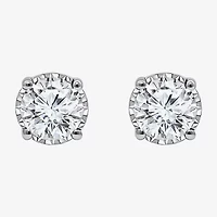 Si2,I 1 CT. T.W. Lab Grown White Diamond Sterling Silver 5.1mm Round Stud Earrings